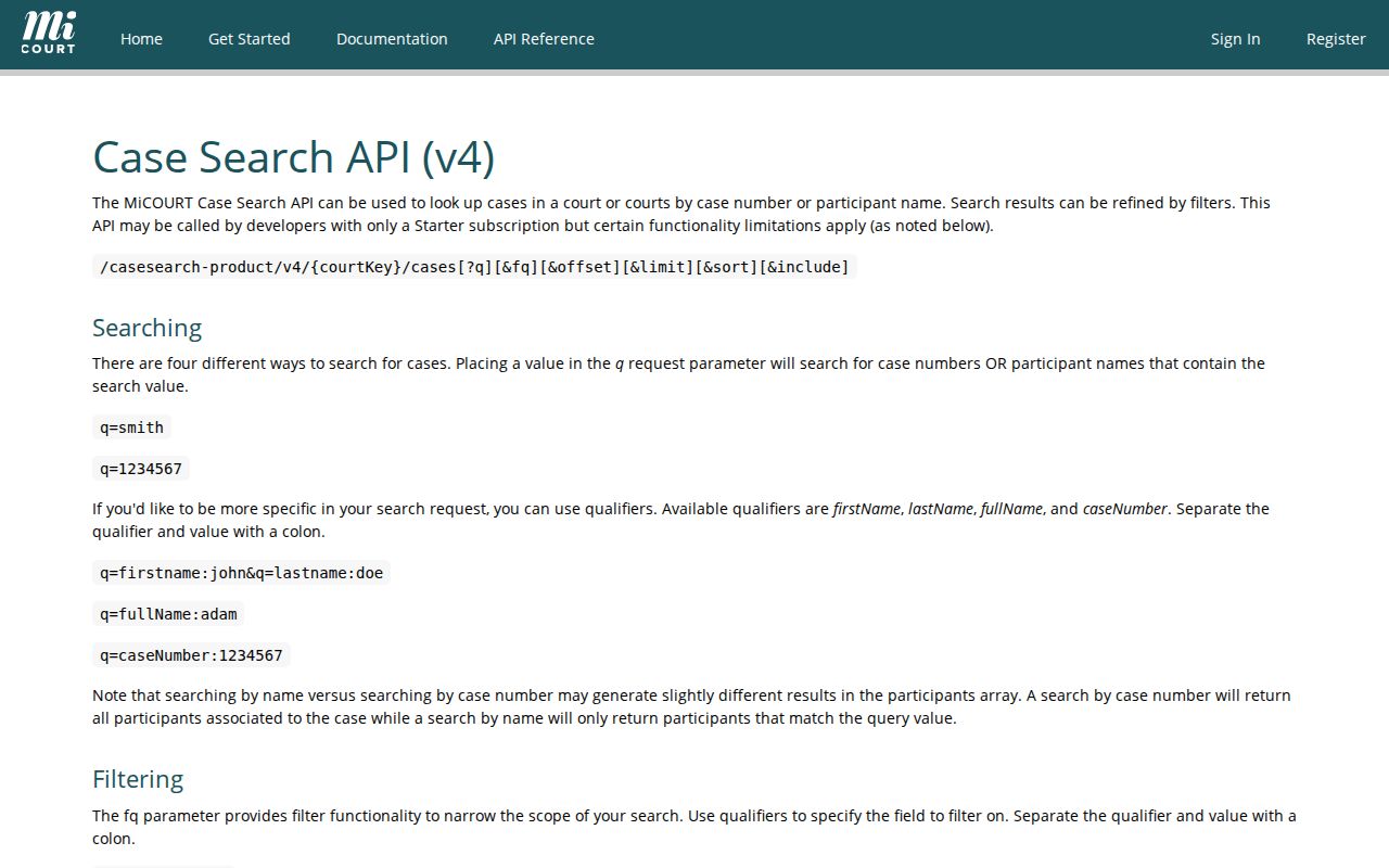 Branch County case-search field reference for case-search filters and result fields