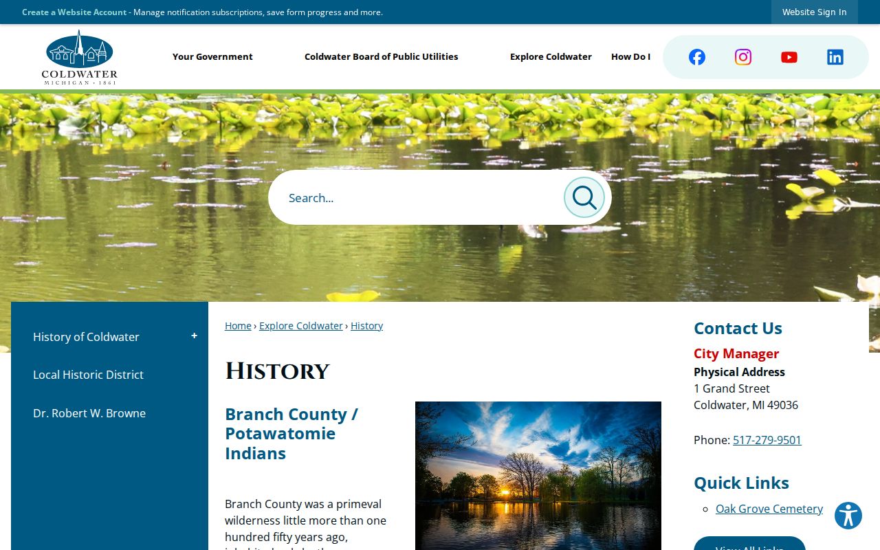 Branch County court docket courthouse history in Coldwater